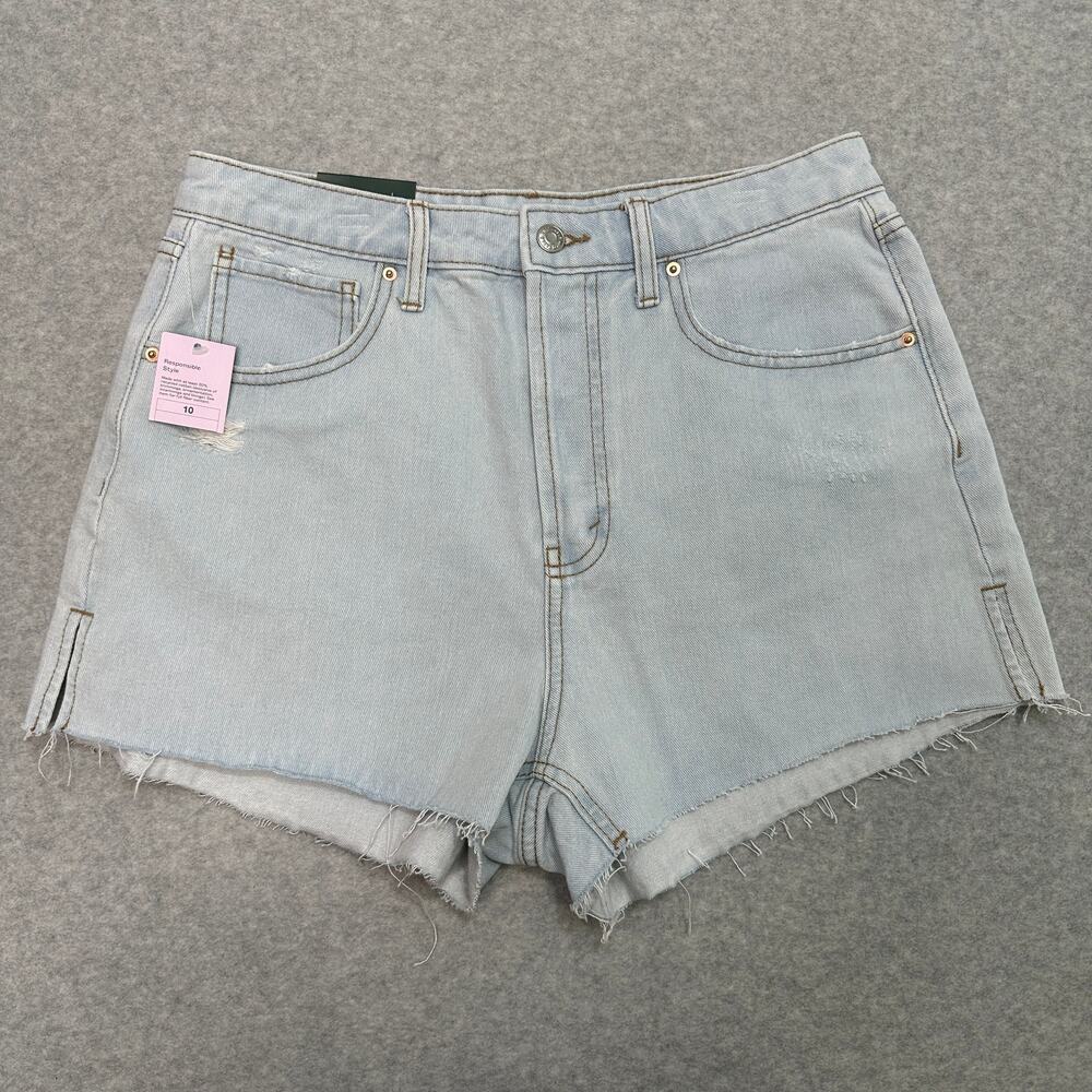 Wild Fable Jean Shorts WMNS 10 Super High Rise Cut Off Light Wash Denim Raw Hem